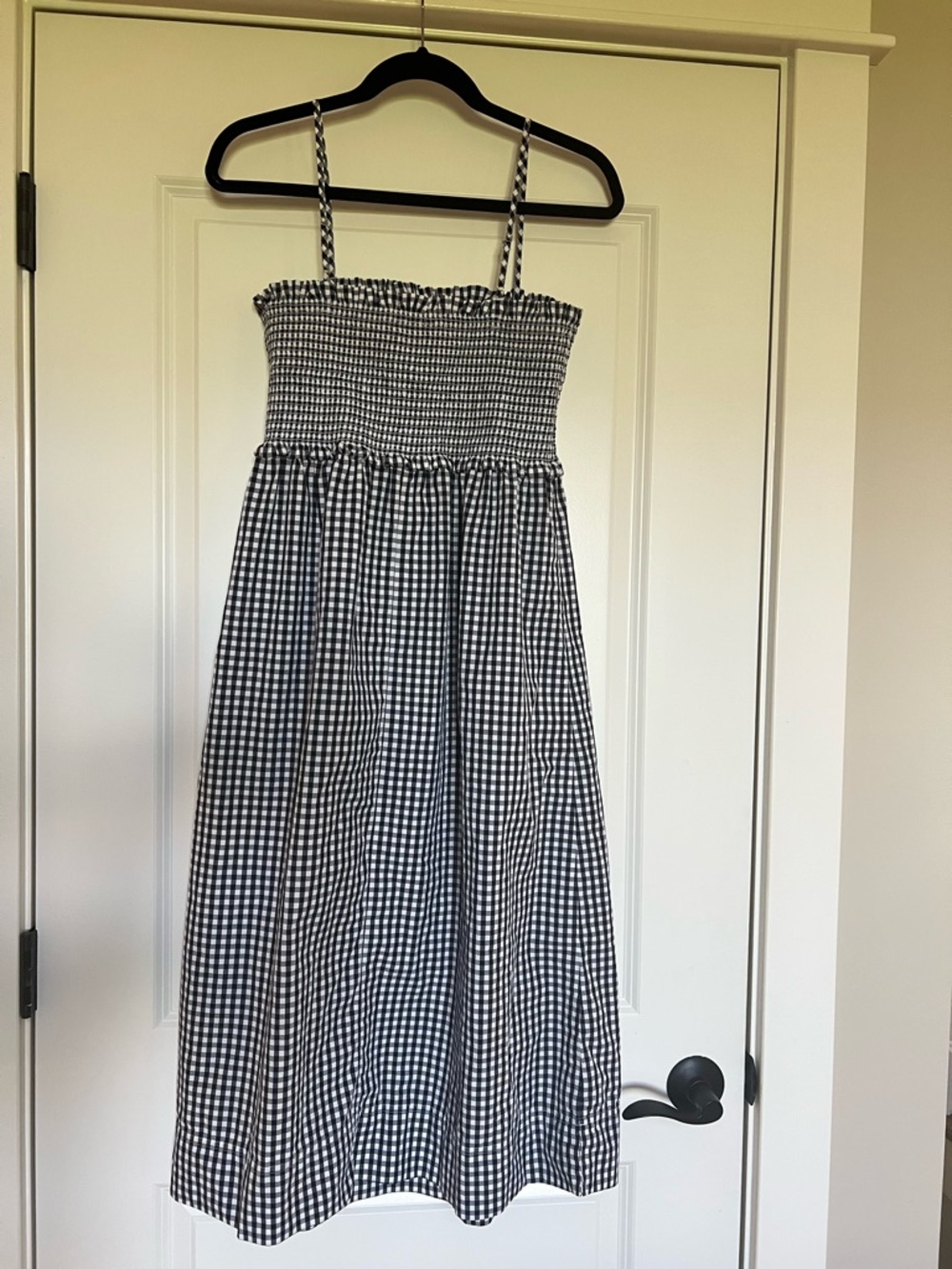 J. CREW LIKE NEW Smocked Poplin Gingham Midi Dress SZ M - Picture 4 of 9